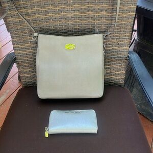 Michael Kors grey crossbody and matching wallet